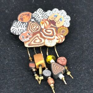 Clay Art Brooch
